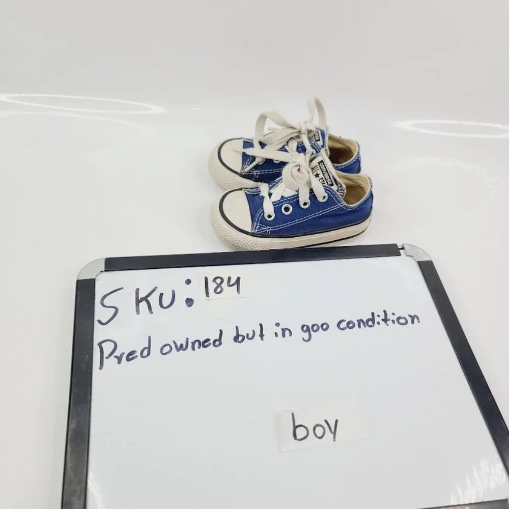 Converse Boy's Blue Chuck All Star‎ Denim Low Top Athletic Sneaker Size US 4